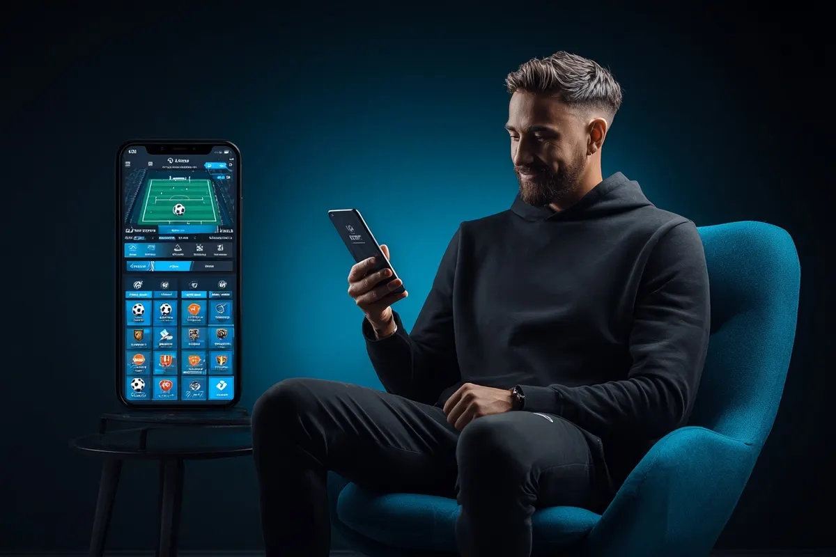 Usuario con la app de 1xBet Honduras abierta